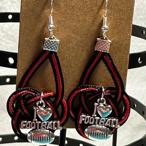 Handmade Football Fan Edition Paracord Earrings - Picture 1 of 3